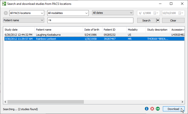 RadiAnt-DICOM-Viewer-Local-Archive-PACS-Search-Results