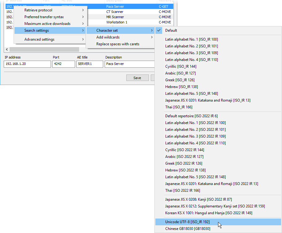 RadiAnt_DICOM_Viewer_PACS_config_host_search_character_set