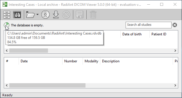 RadiAnt-DICOM-Viewer-Local-Archive-New-Database-Window