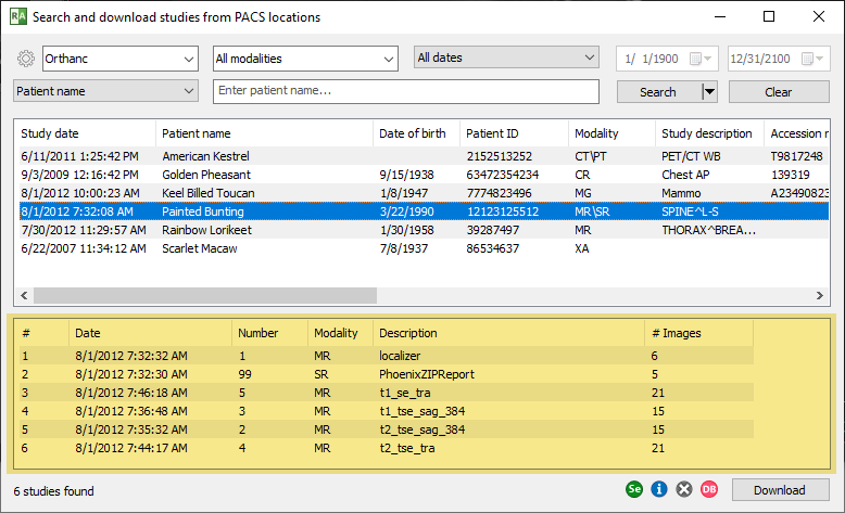 Radiant-Dicom-Viewer-PACS-Series-List