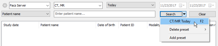 RadiAnt_DICOM_Viewer_PACS_search_presets_overview