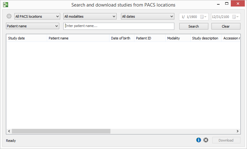 RadiAnt_DICOM_Viewer_PACS_search_window_empty