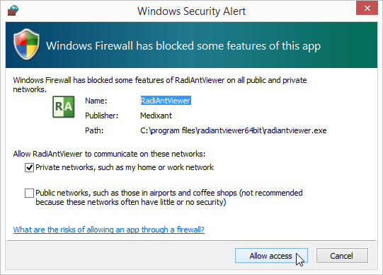 RadiAnt_DICOM_Viewer_PACS_windows_firewall